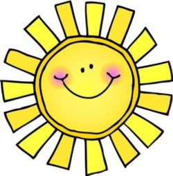 Smiling cartoon yellow Sun. 